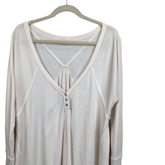 Free People We The Free Citrine Thermal Top tee size medium‎ Long Sleeve - Picture 7 of 9